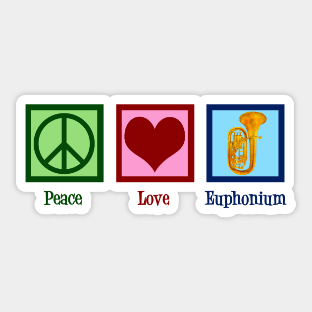 Peace Love Euphonium Sticker by epiclovedesigns